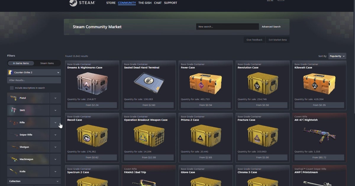 Valve's next Steam UI target is the Community Market, with more details and, yes, a wider layout