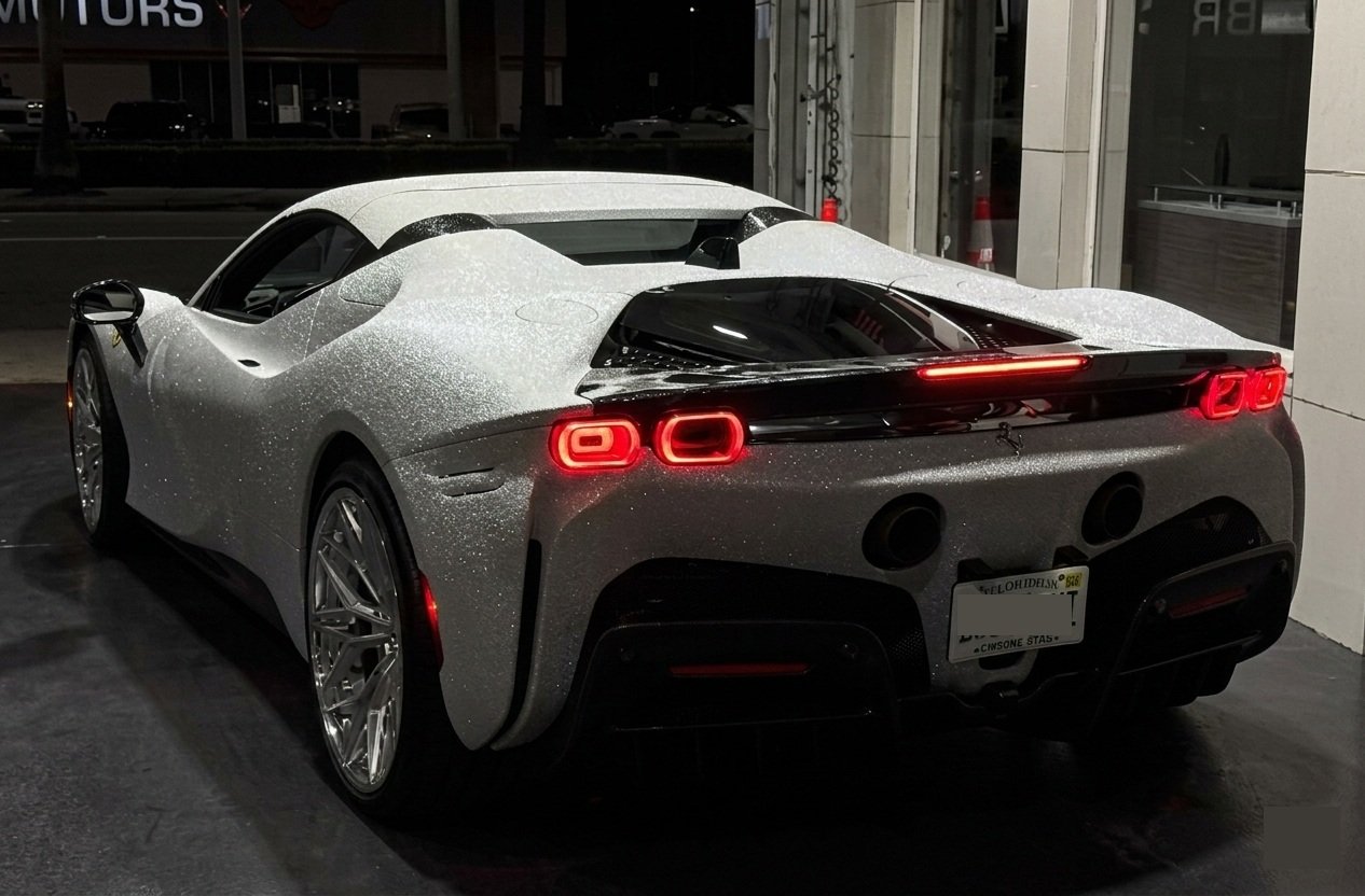 World's first Ferrari SF90 in a white diamond finish is impossible to ignore