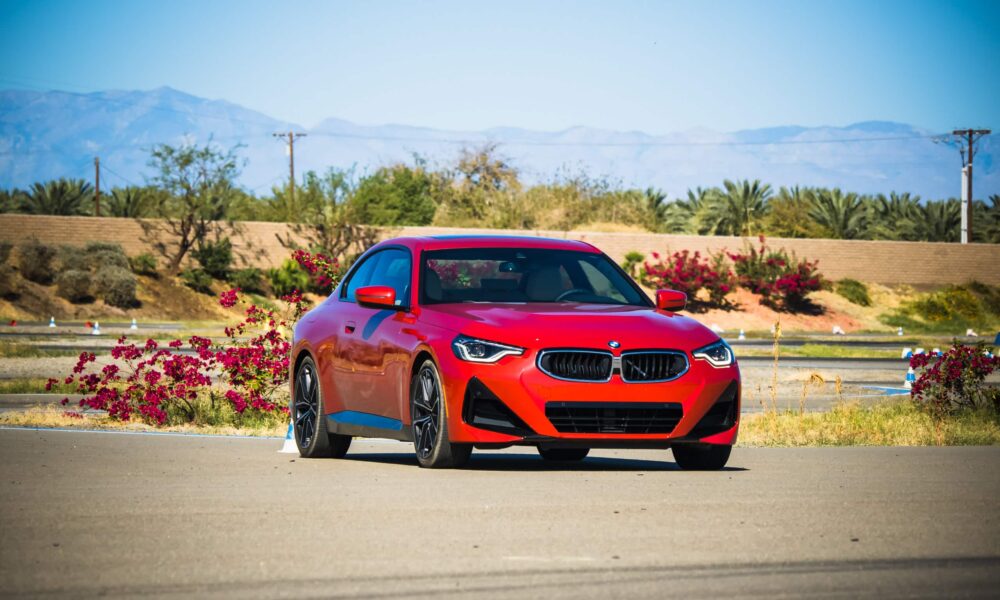 Front end of the BMW 230i Coupe in Melbourne Red