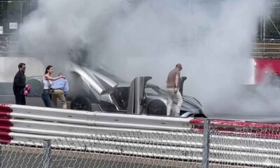 Koenigsegg Regera catches fire during the SCD Secret Meet at Silverstone