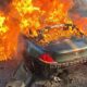 BMW 6 Series Convertible crashed, engulfed in flames on Singapore expressway