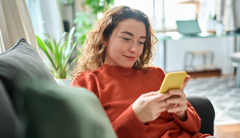 Someone using a smartphone