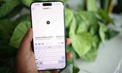 person holding iphone chatgpt app