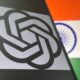 OpenAI logo over flag of India