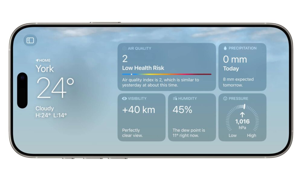 iOS 27 beta 2 Apple Weather landscape view