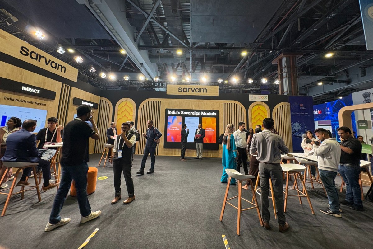 Sarvam booth in expo hall