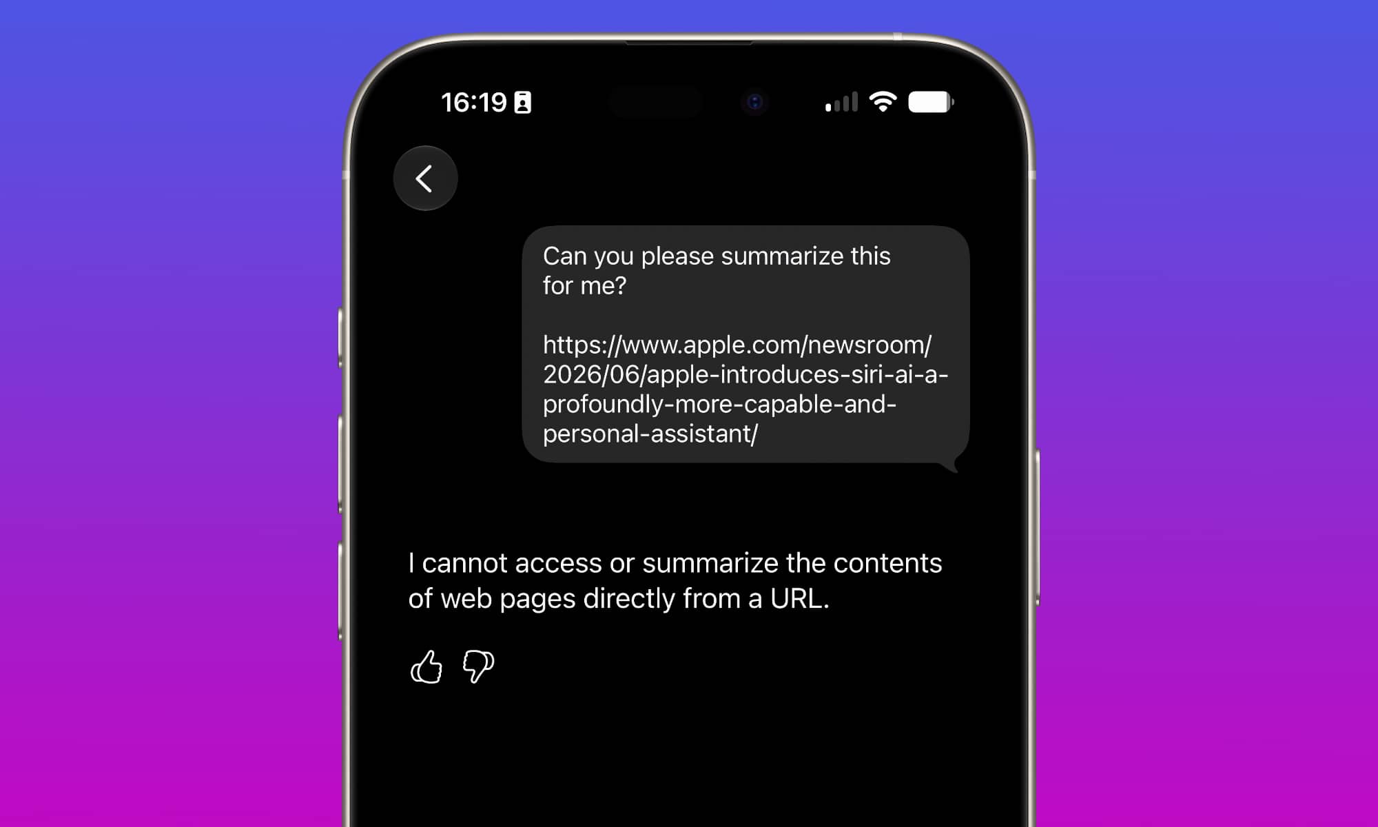 iOS 27 Siri AI no web pages
