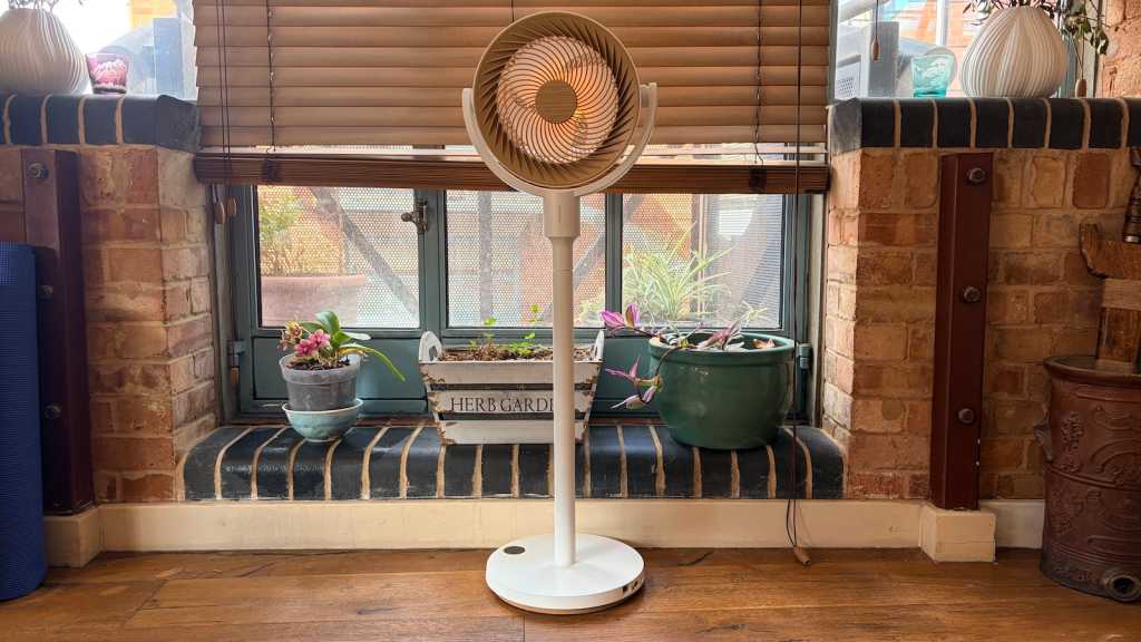 SwitchBot fan in front of window