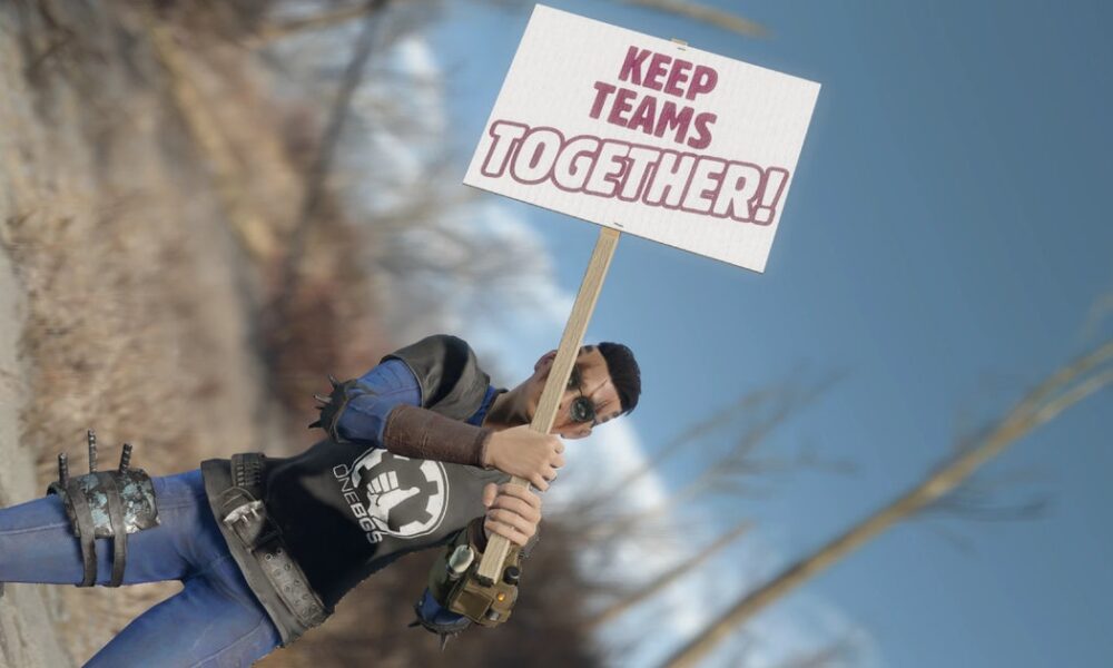 As unionised Microsoft workers rally against Bethesda layoffs, Fallout 4's been filled with protest signs and OneBGS logoed vault suits by modders