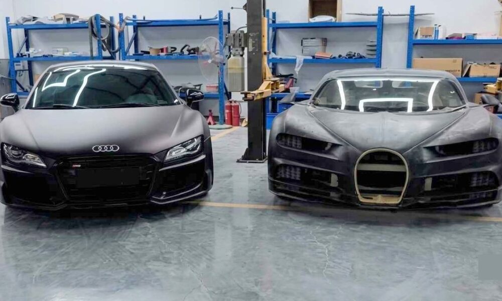 Audi R8 being converted into a Bugatti Chiron - And it's surprisingly convincing