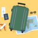 World travel illustration with luggage