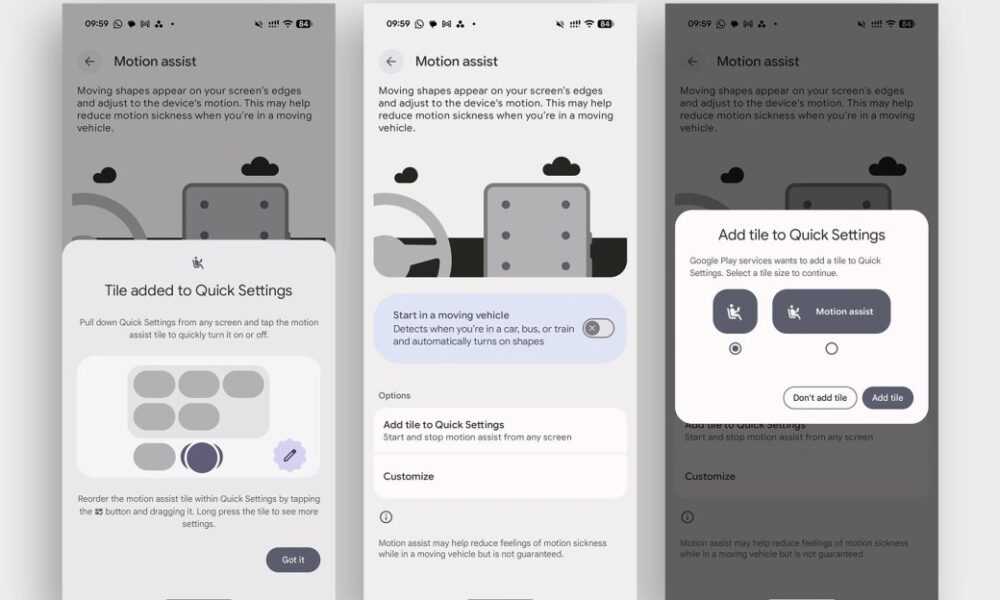 Android is getting its own weird dots to cure car sickness