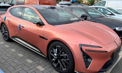 Fast electric wagon caught in right-hand drive