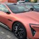 Fast electric wagon caught in right-hand drive