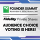 A graphic advertising Audience Choice for Founder Summit 2026