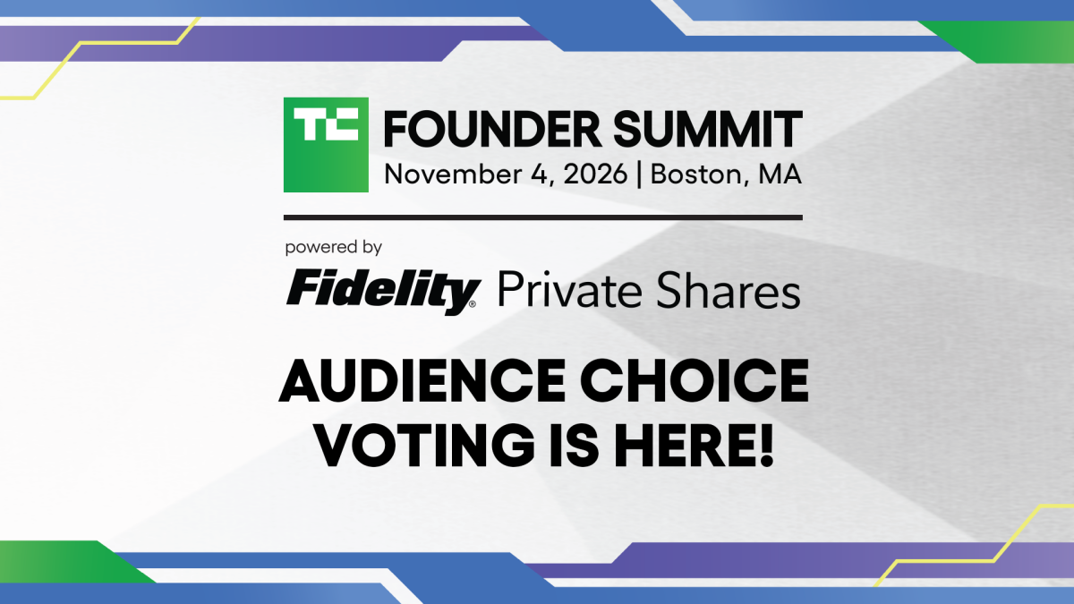 A graphic advertising Audience Choice for Founder Summit 2026