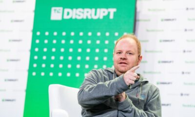 Parker Conrad, CEO at Rippling talks with Mary Ann Azevedo talk about "Going Global" at TechCrunch Disrupt in San Francisco on October 20, 2022. Image Credit: Haje Kamps / TechCrunch