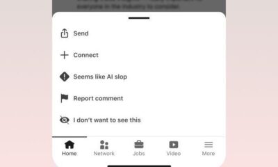 LinkedIn actually adds a ‘seems like AI slop’ button