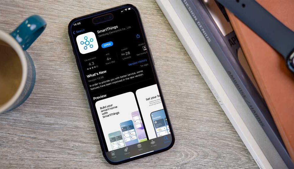 SmartThings app on iPhone