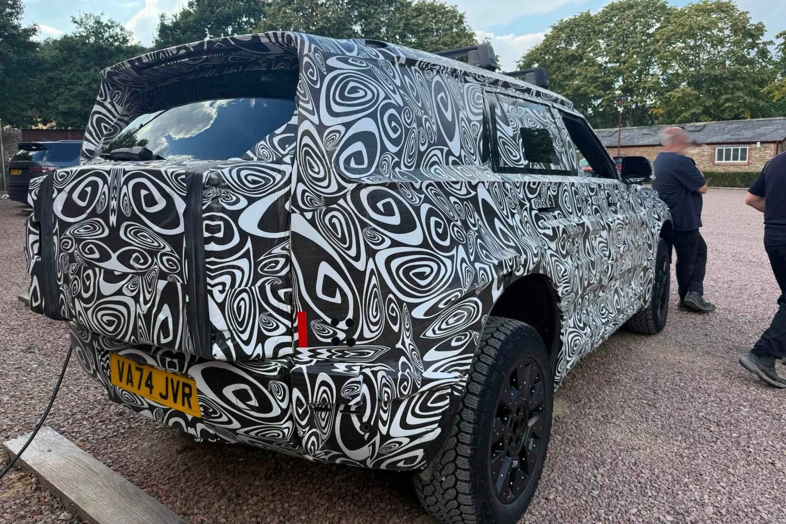 Heavily camouflaged electric Land Rover Defender spotted in the UK