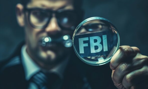FBI Agent with Magnifying Glass, Investigation Theme