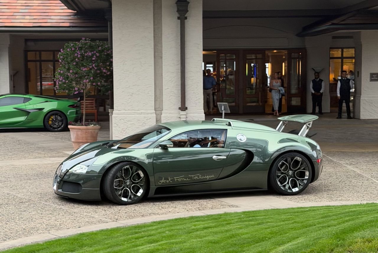 Bugatti design boss arrives at Car Week in his bespoke Veyron 'Le Directeur'