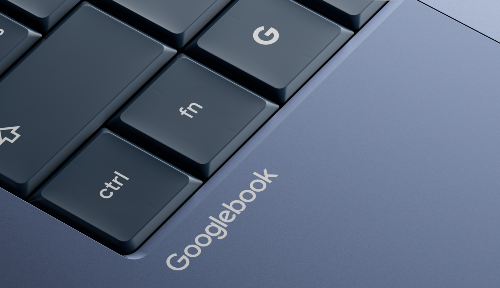 Googlebook laptop keyboard and logo