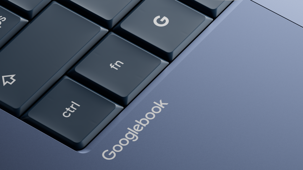 Googlebook laptop keyboard and logo