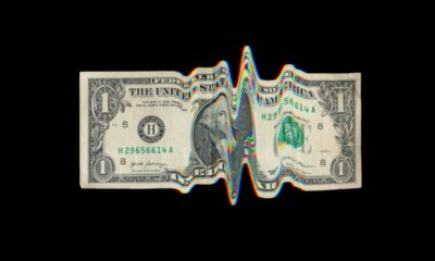 glitched/crumpled dollar bill