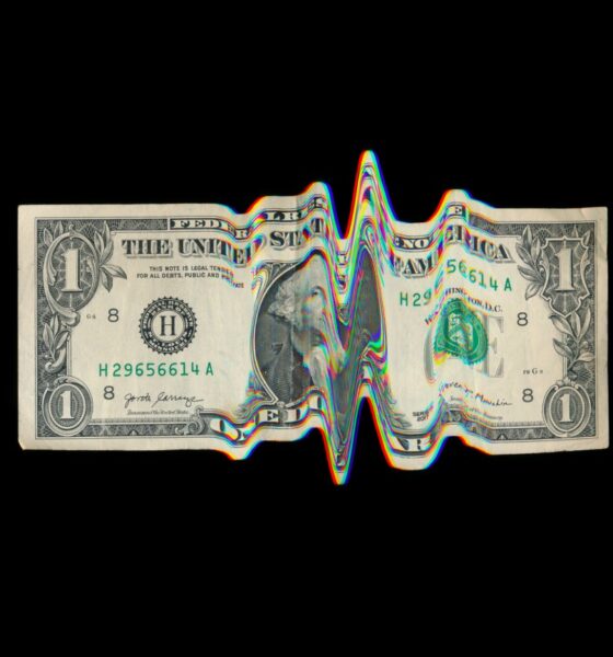 glitched/crumpled dollar bill