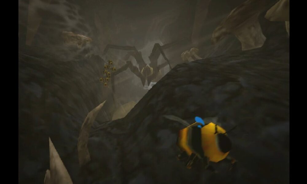 Low poly horror Tumblebee combines the joy of tumbling bees with the not-joy of being chased by huge spiders