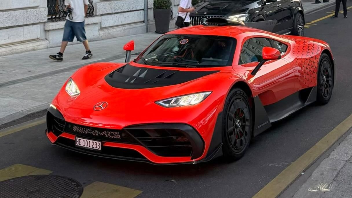 Orange Mercedes-AMG One spotted in Geneva is impossible to miss