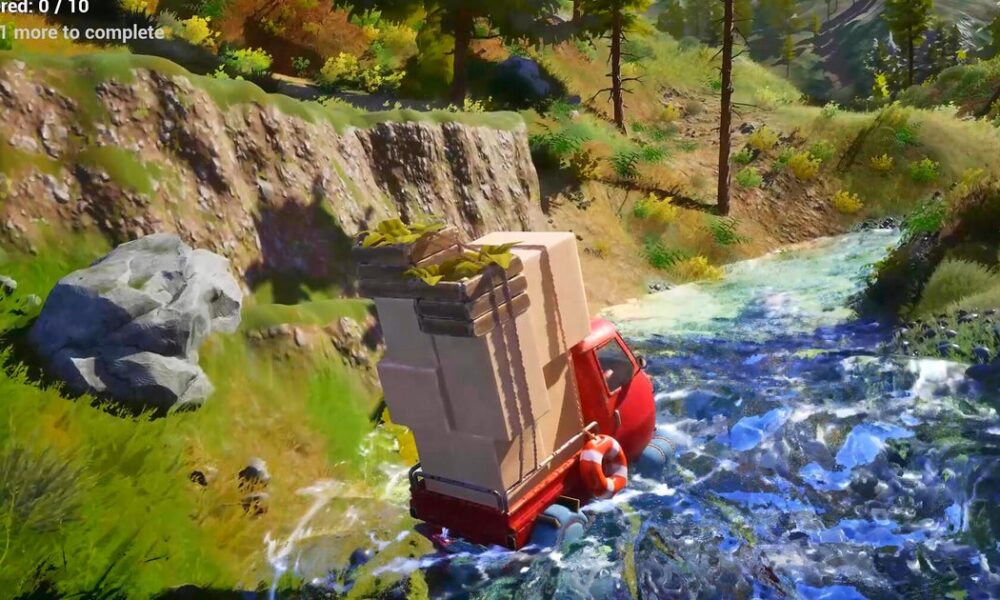 Deliver packages in foresty mountains and avoid thieving boars in the Death Stranding-adjacent and quite calm-looking Pinetrail