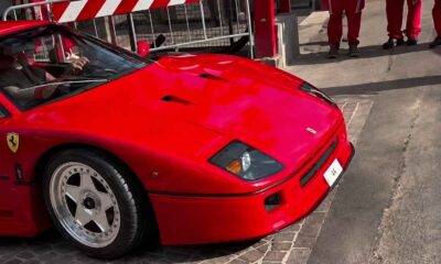 Hamilton spotted leaving Ferrari factory in his F40 with "44" licence plate