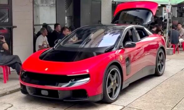 Hong Kong's first Ferrari Luce spotted parked on a busy street