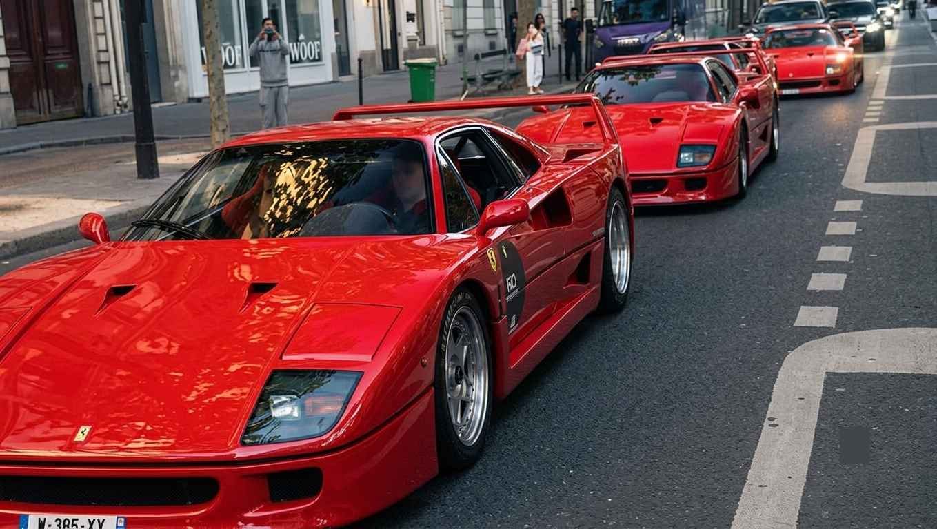 Not one or two but eight Ferrari F40 supercars spotted together in Paris