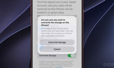iOS 27.2 has option to overwrite iPhone storage with blank data