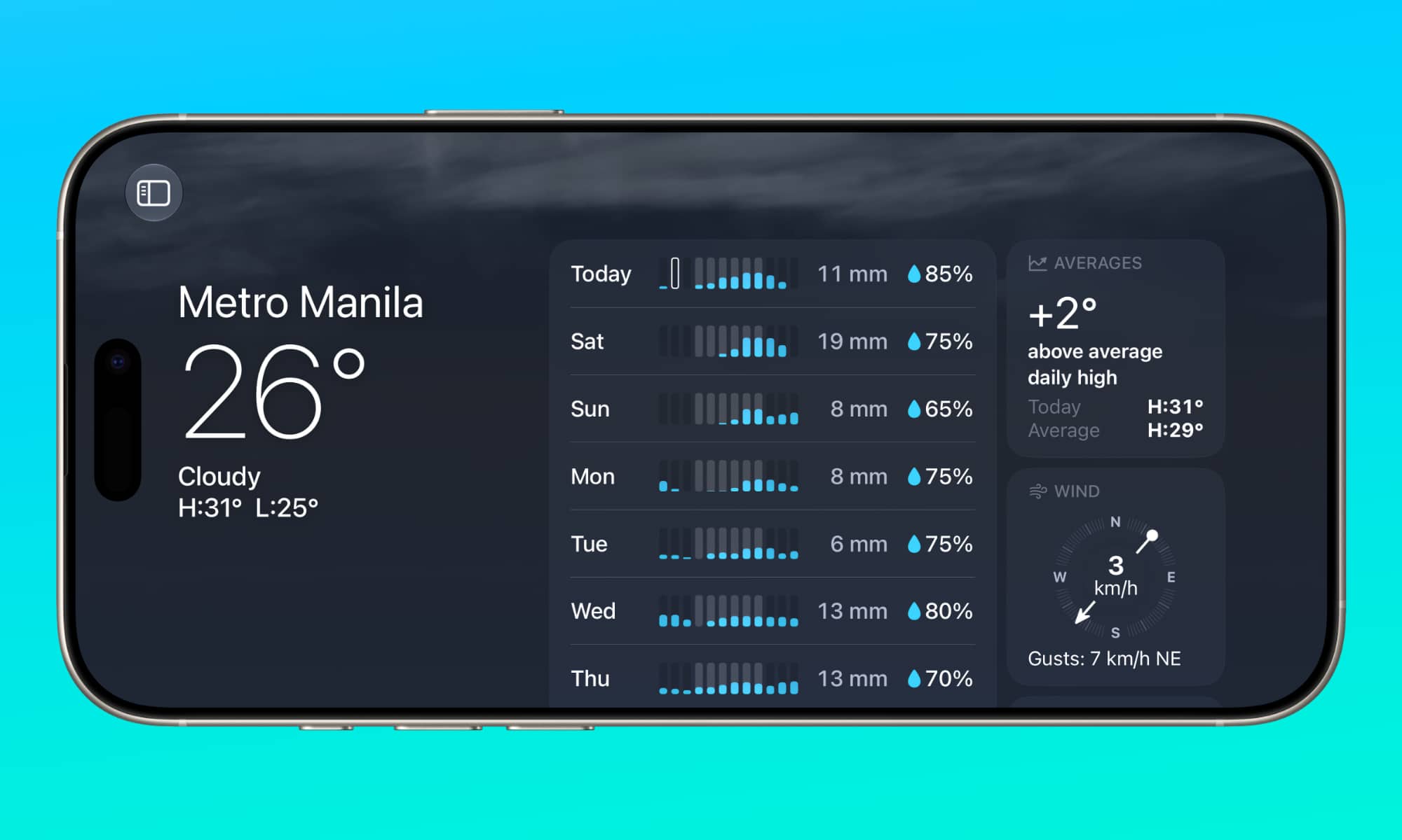 iOS 27 Weather forecast landscape hero