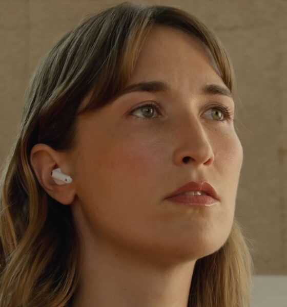 Woman wearing AirPods 5.