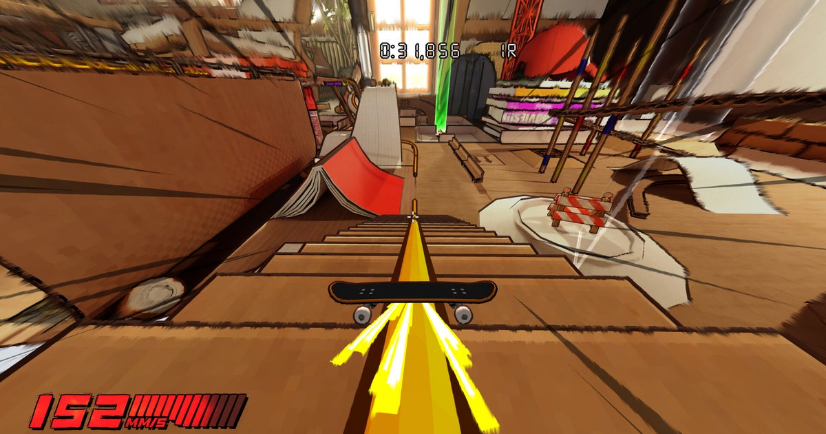 Stuntboost is a Tech Dech, skateboarding platformer all about doing sick flips on cardboard constructs in your bedroom, and it's out now