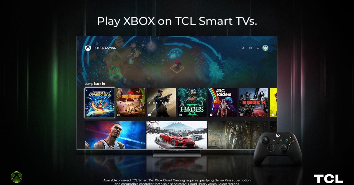 Xbox app is coming to TCL TVs just as Microsoft rolls out pay-as-you-go cloud gaming