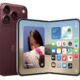 iPhone 18 Pro in burgandy with the iPhone Duo in white