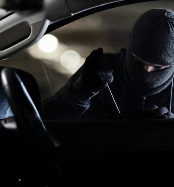 crime log masked man breaking into car