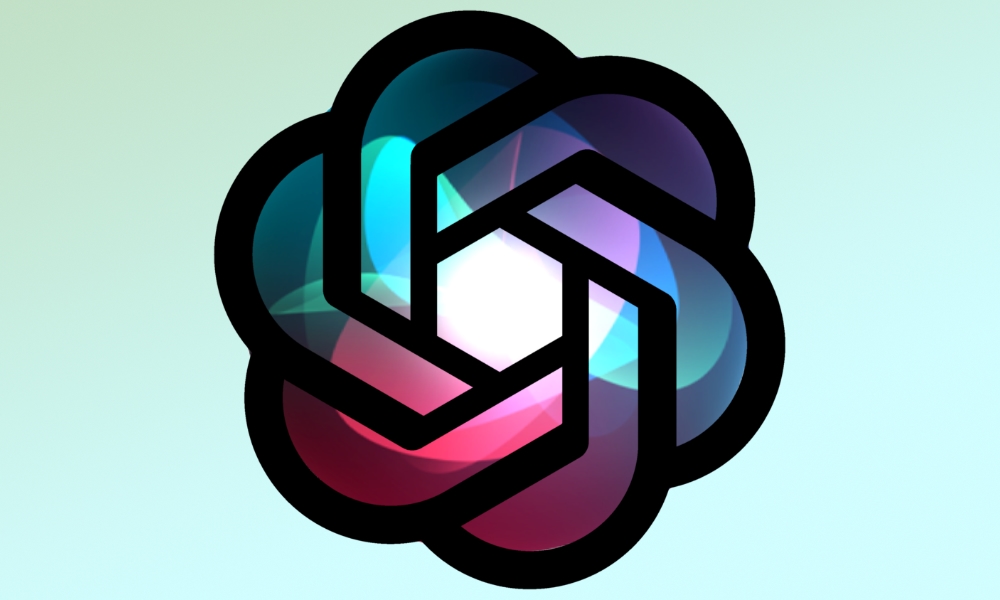 Logos of Siri and ChatGPT combined into one image