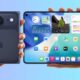 Concept design of the back of the iPhone Fold closed and a separate image opened