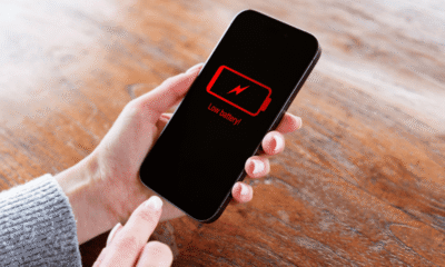 Niedriger Smartphone Akku Batterie Warnung