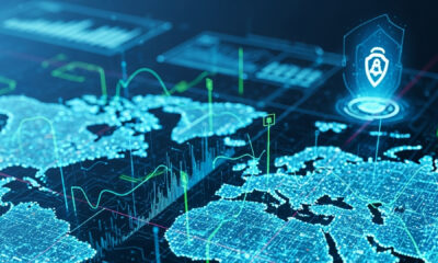 data-intelligence network, digital maps, data streams, cybersecurity vibe, advanced technology, futuristic and realistic style, glowing data lines, digital connectivity, secure data transmission, cyber landscape