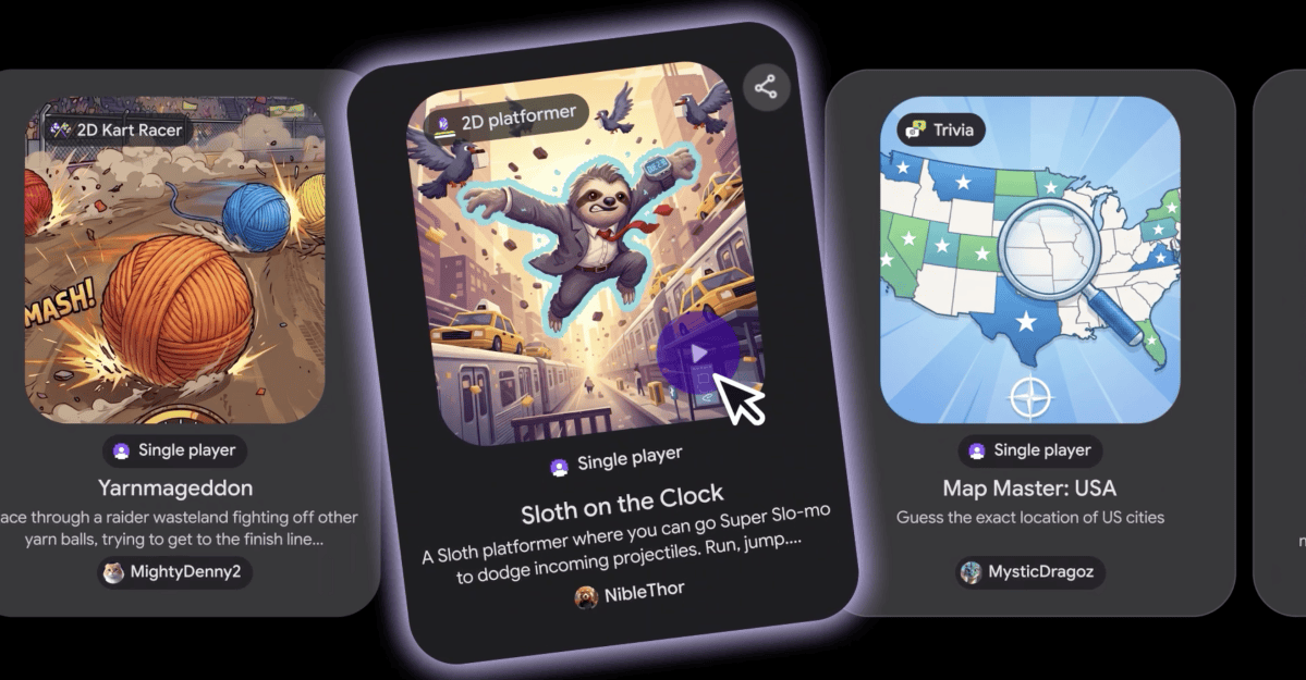 Google now lets you make games with AI