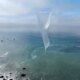 A Windborne Systems weather balloon is seen after launch.